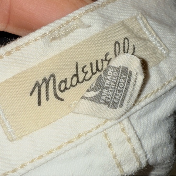 MADEWELL Rigid Denim A Line Skirt White size 26 - Picture 4 of 5